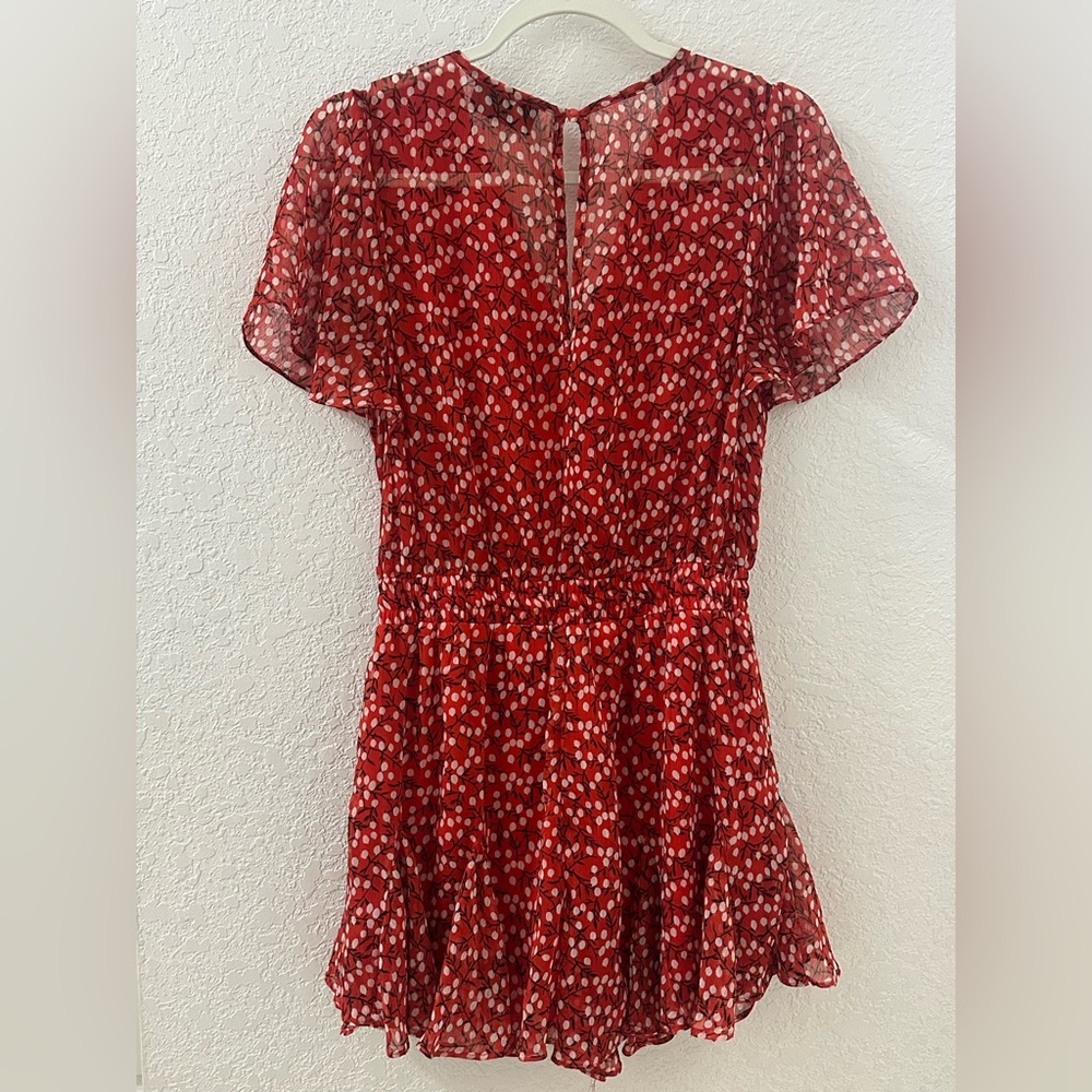 Sugarlips anthropology Red floral Mini Dress women size medium - Picture 3 of 10